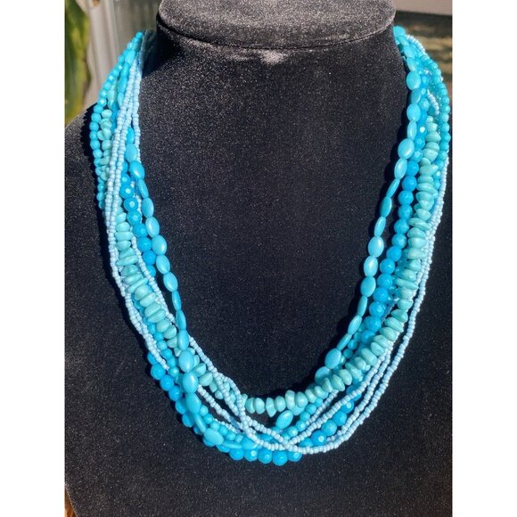 9 Strands Turquoise Style Necklace Vintage Necklace Antique Necklace - Picture 11 of 16